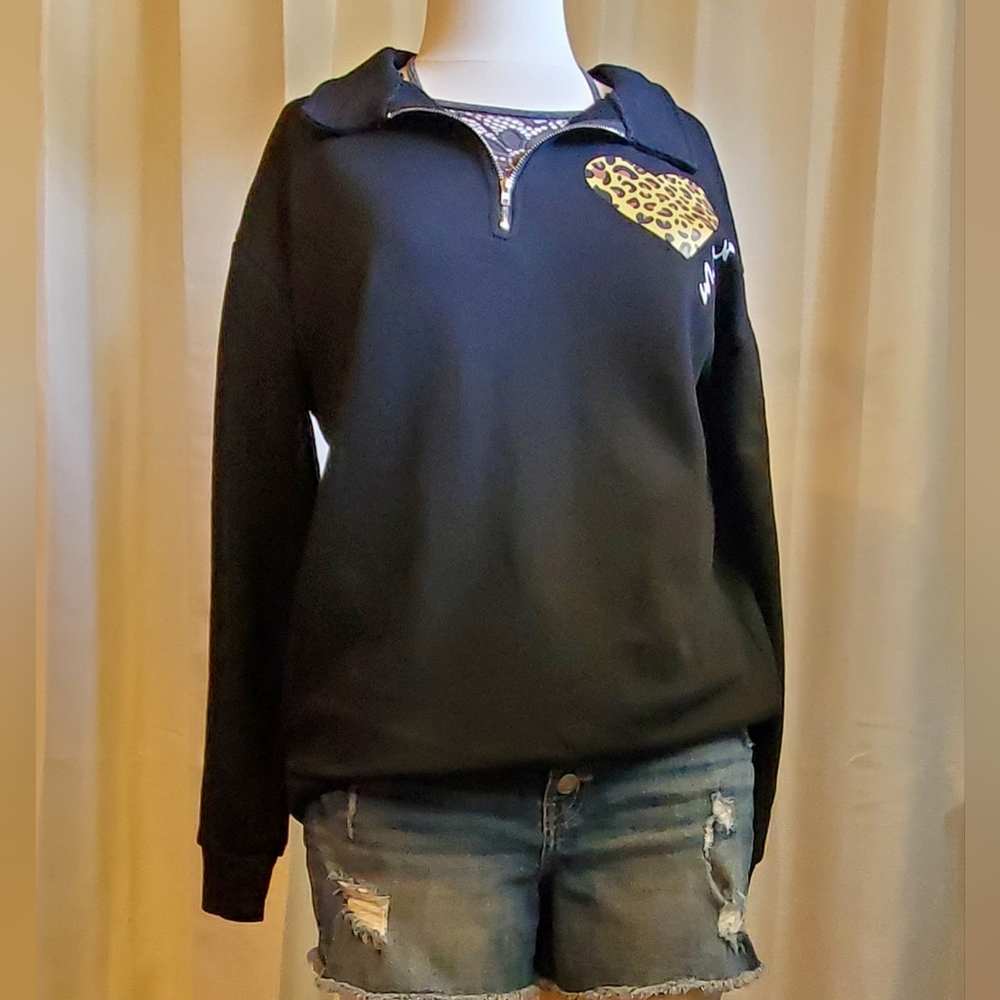 "Mama" Pullover with Zipper